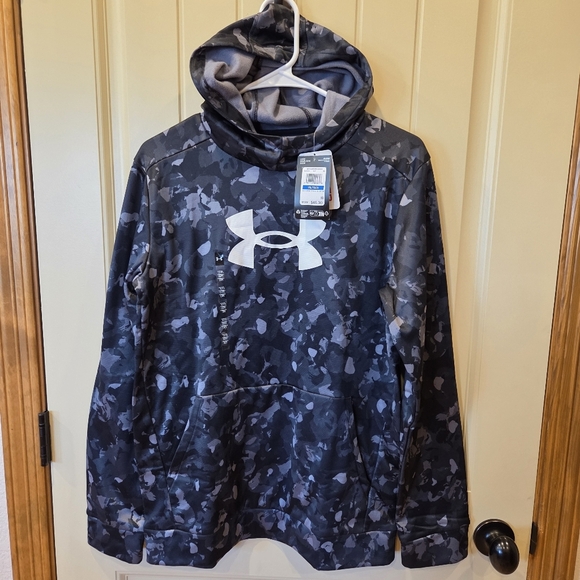 Under Armour Other - Under Armour Boys' Armour Fleece Camo Hoodie Youth XL Black Gray Activewear